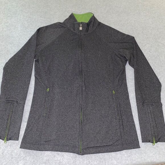 Zobha Athletic Jacket Women’s 6 Gray Green Essentials Full Zip‎ Yoga Active Gym - Picture 3 of 13